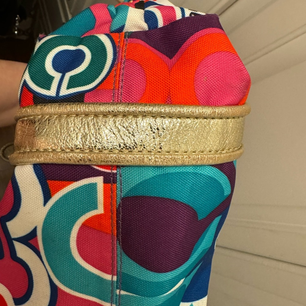 Coach Multicolor Tote Bag with Gold Accents - Picture 7 of 11